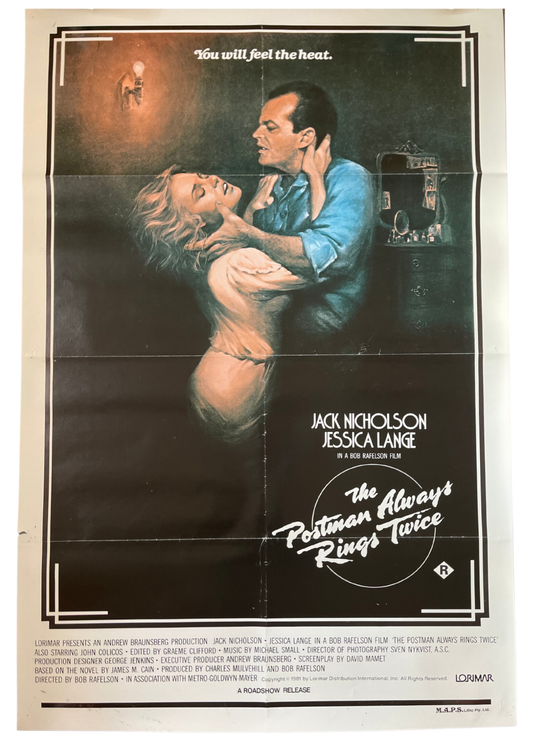 The Postman Always Rings Twice (1981) Jack Nicholson - One Sheet