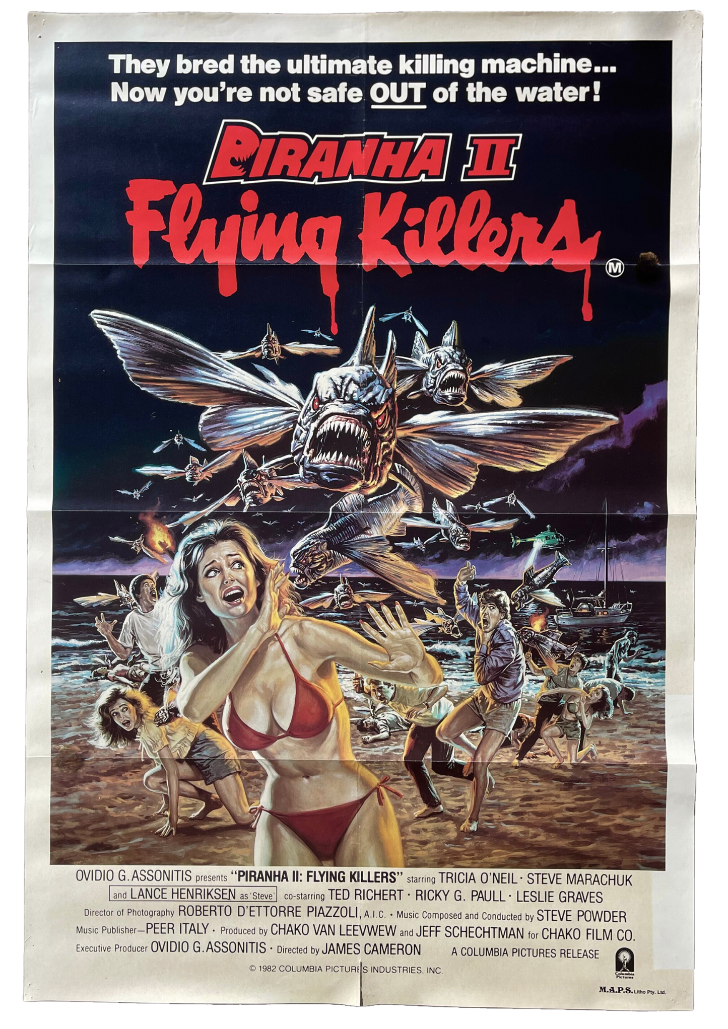 Piranha II: Flying Killers (1982)- One Sheet