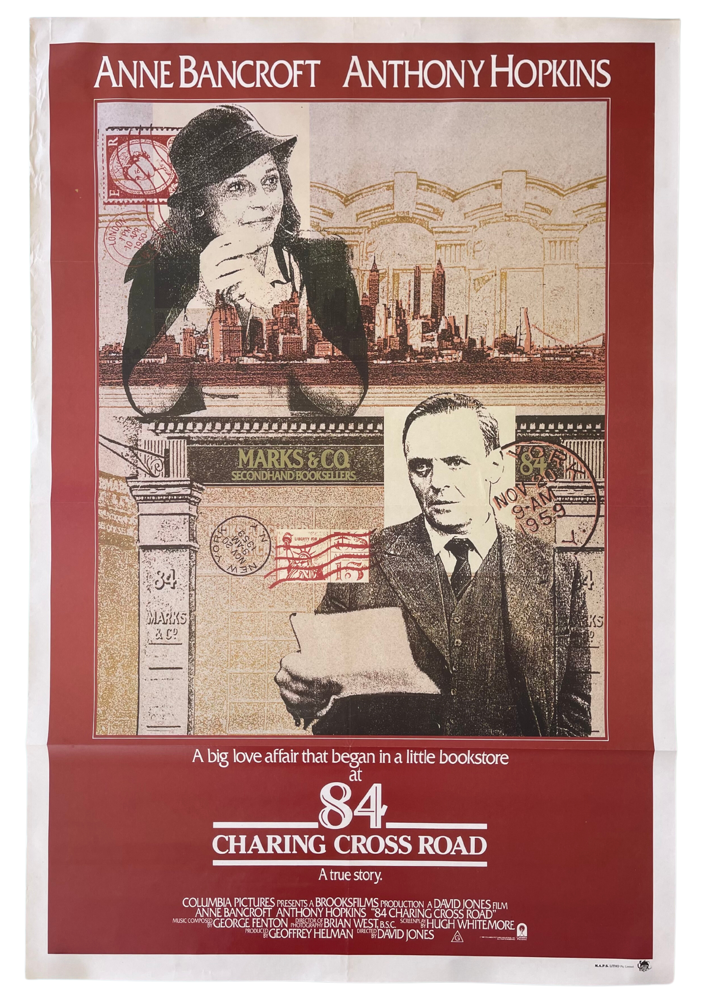 84 Charing Cross Road (1987) - One Sheet