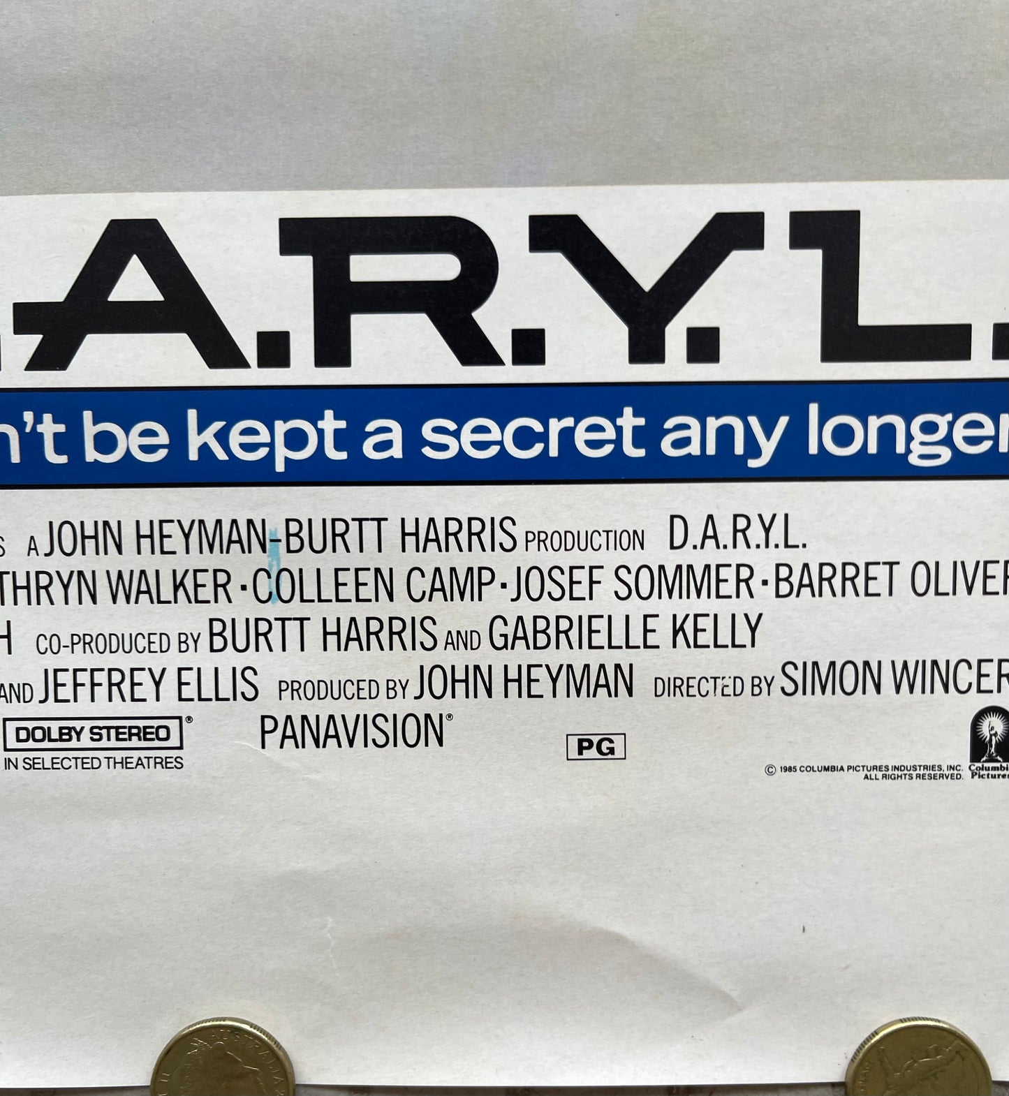 D.A.R.Y.L (1985)- Daybill