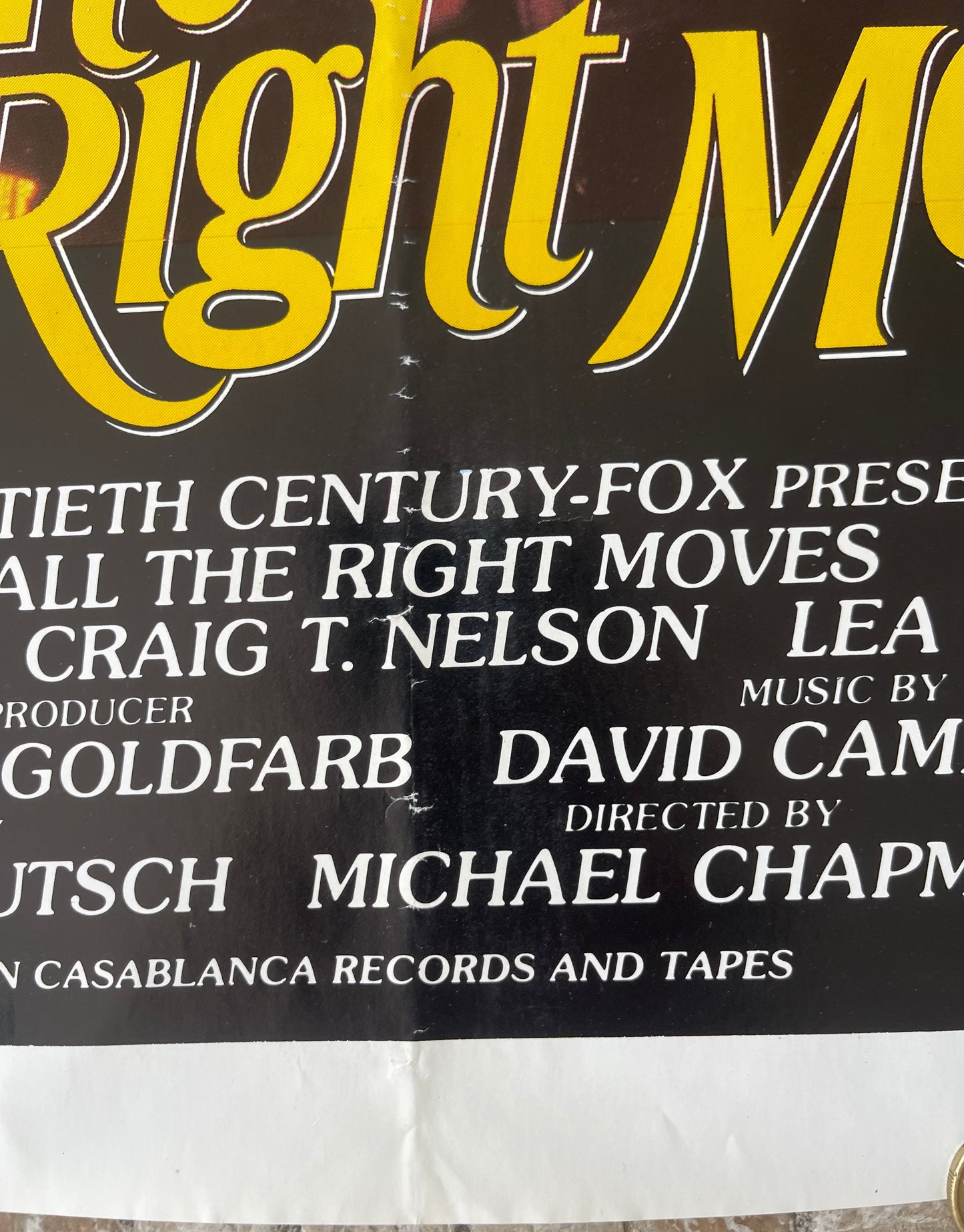 All The Right Moves (1983) Tom Cruise - One Sheet