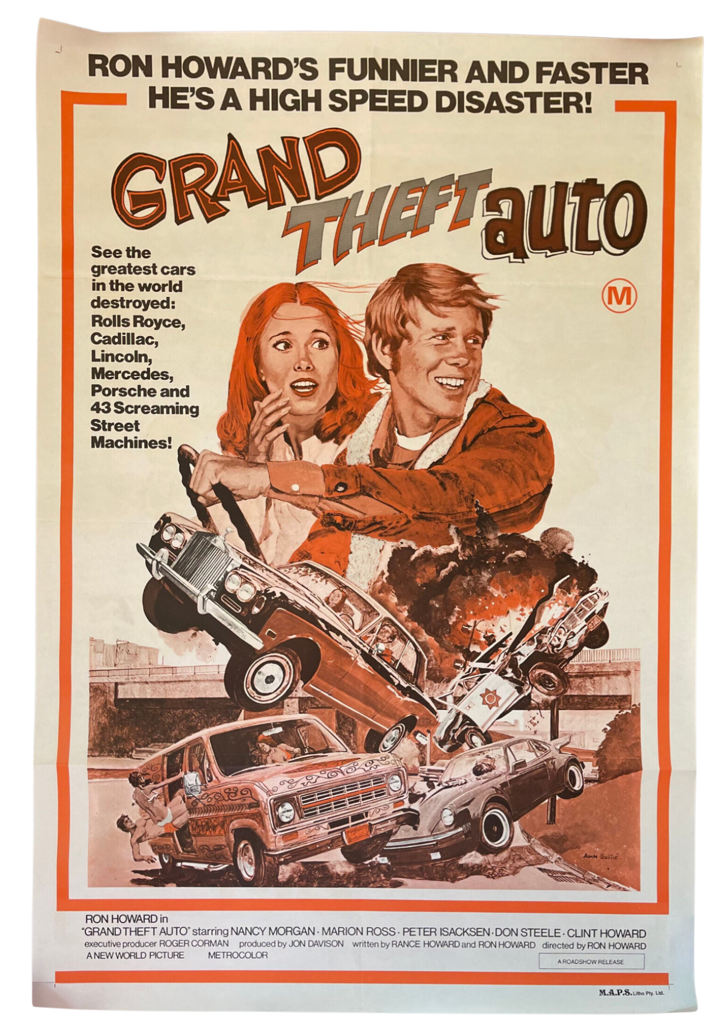 Grand Theft Auto (1977) Ron Howard - One Sheet
