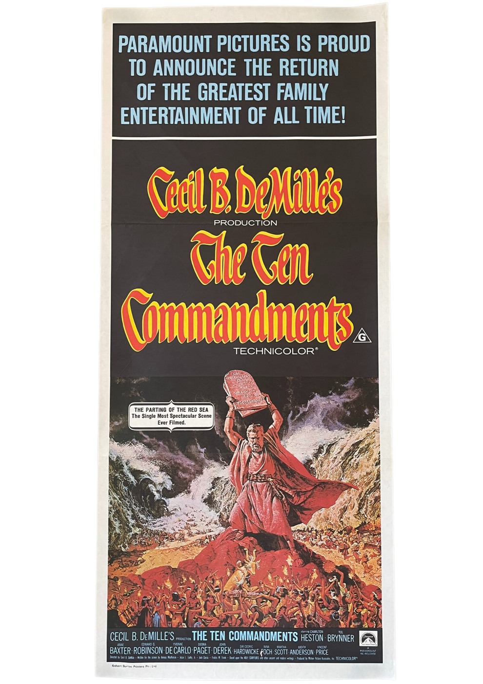 The Ten Commandments (1956, 1972 Re-release) - Daybill – Vintage Posters AU