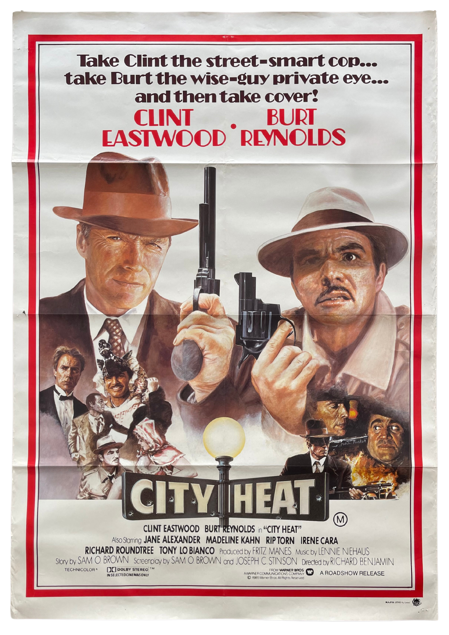City Heat (1981) Clint Eastwood Burt Reynolds - One Sheet