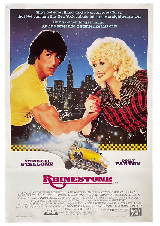 Rhinestone (1984) Sylvester Stallone Dolly Parton - One Sheet