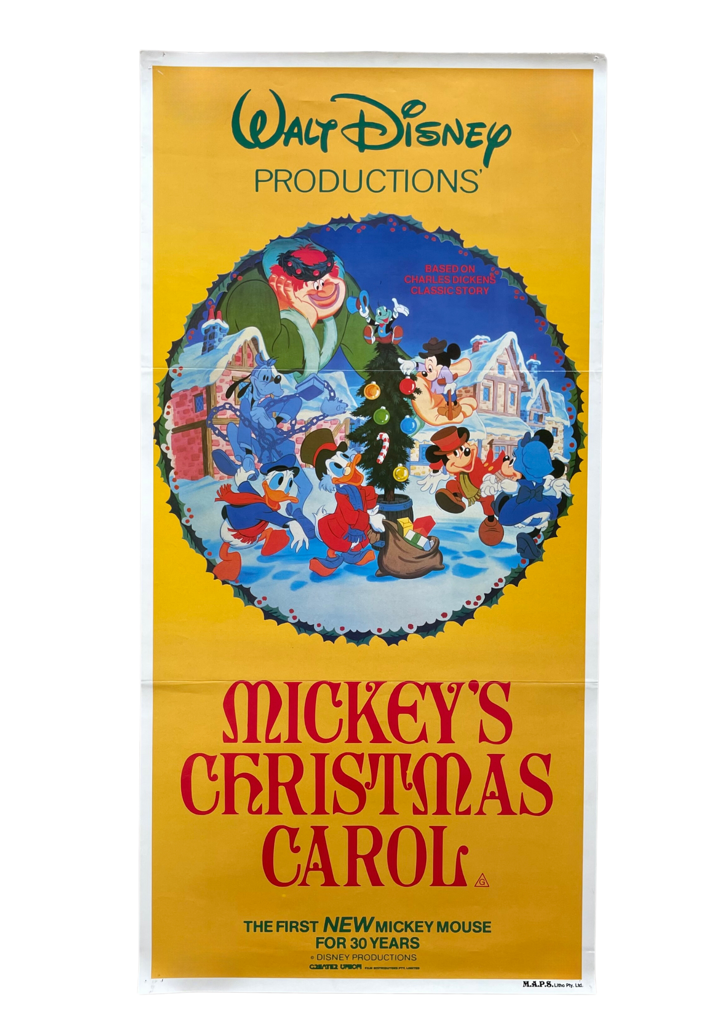 Mickey's Christmas Carol (1983) - Daybill
