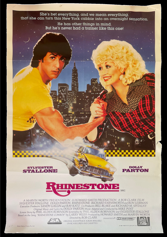Rhinestone (1984) Sylvester Stallone Dolly Parton - One Sheet